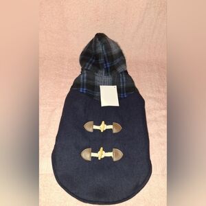 Hooded Plaid Peacoat (pet apparel)